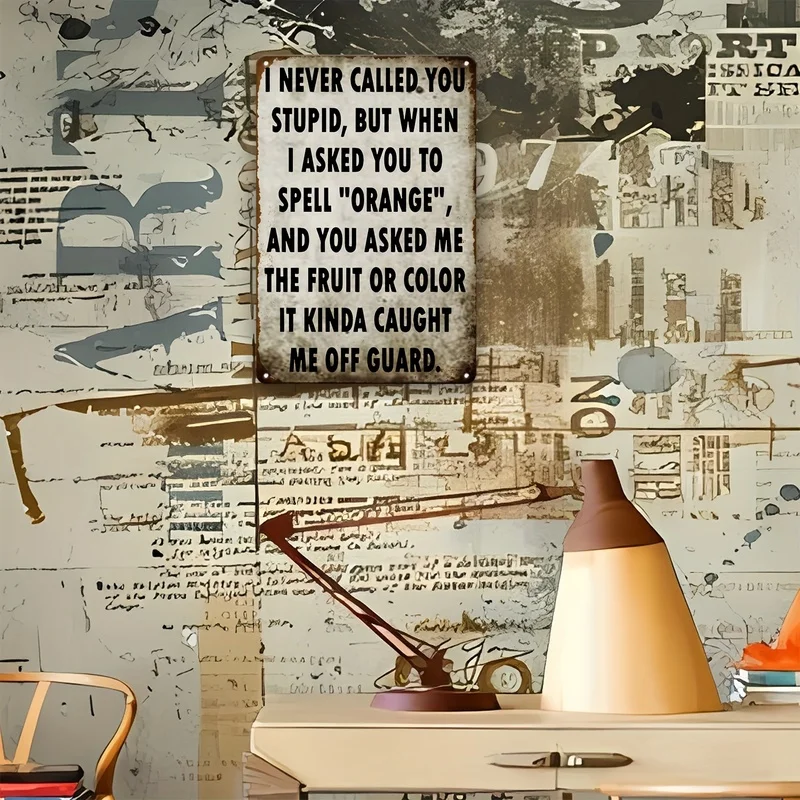Vintage 2D Flat Metal Wall Sign I Never Called You Stupid Farmhouse Decor For Bar Garage Man Cave Easy Hanging Gift