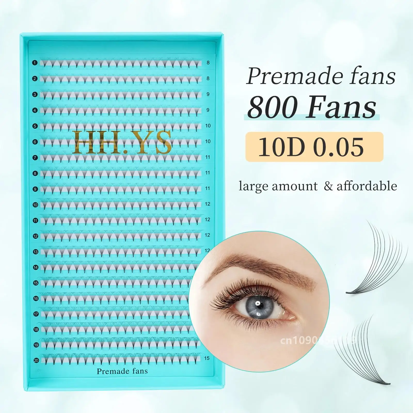 800 Fans 10D 0.05/ 0.07  Roots Slim Base Premade Fans Lash Medium Stem Sharp Pointy Base Premade Volume Fans Eyelash Extensions