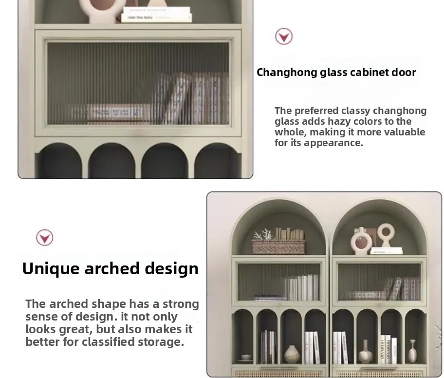 

LTT французский ретро книжный шкаф из цельного дерева от пола до потолка книжная полка для гостиной светлый роскошный арочный шкаф-витрина