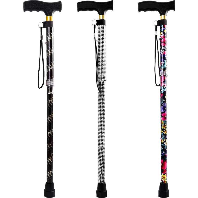 

Multifunction Walking Stick Trekking Poles Telescopic Foldable Hiking Cane Crutch for Elderly Outdoor Climbing Travel Support