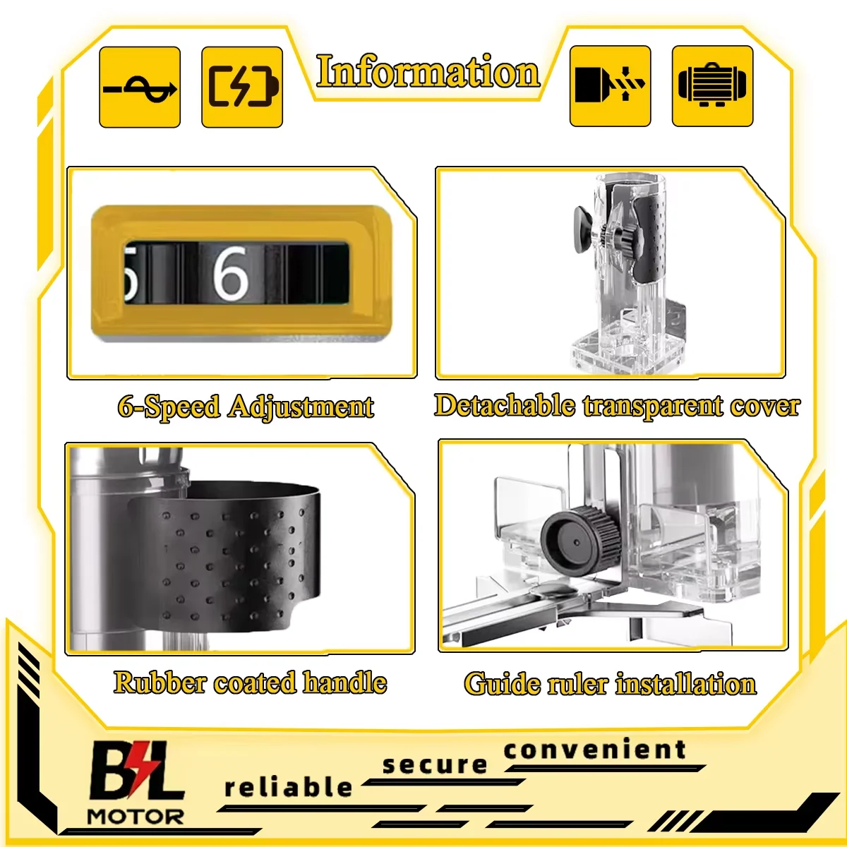 Electric Trimmer Woodworking Brushless Trimming Machine Wood Router Milling Engraving Slotting Machine Fit Dewalt 18V Battery