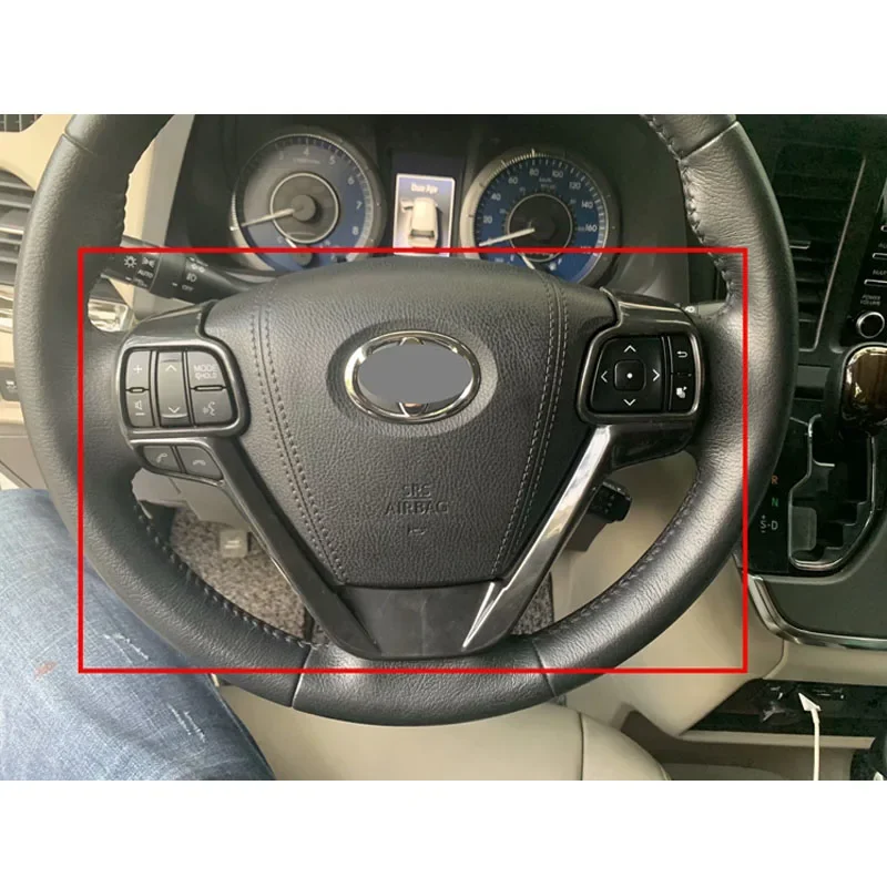 Carbon Fiber Color Steering Wheel Panel Cover Decoration Fit For Toyota Sienna 2015 2016 2017 2018 2019 2020 Accessories