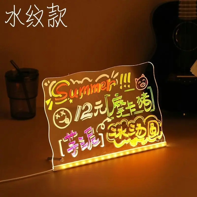 1pcs Transparent luminous drawing board, children's hand drawn luminous drawing board, erasable writing fluorescent board