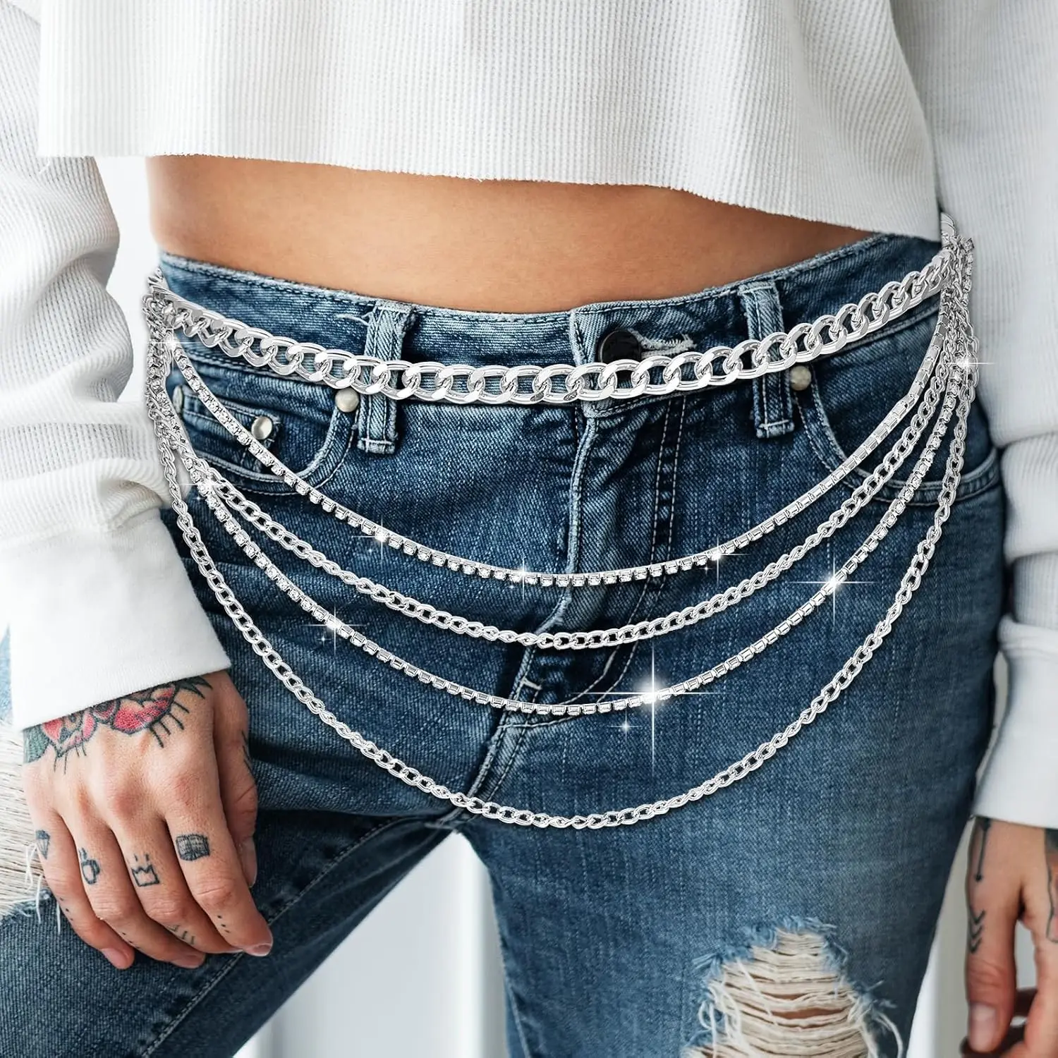 Layered Sparkly Rhi…