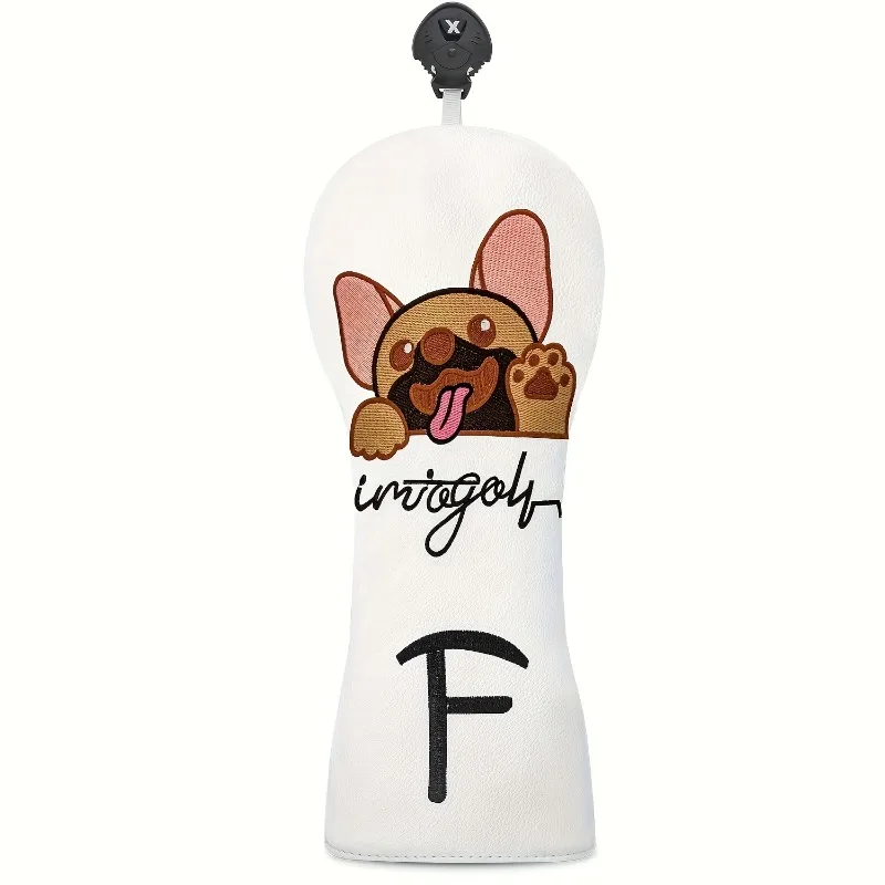 1pc Puppy Golf Head Cover - Cute Bulldog Design with "Integol" Words, Durable Golf Club Cover, Ball Head Protective Head Cover