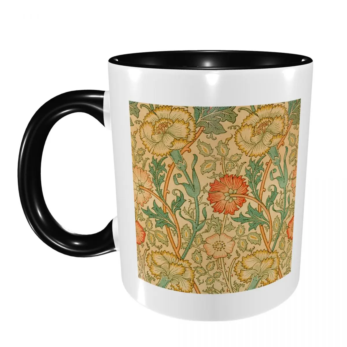 Duo Collection Art Gallery by William Morris Tea Mug 380 ml with Strainer and Lid CHRYSANTHEMUM Made of New Bone China Porcelain in Gift Box, Tea Infuser, Mug with Filter, Cup with Strainer