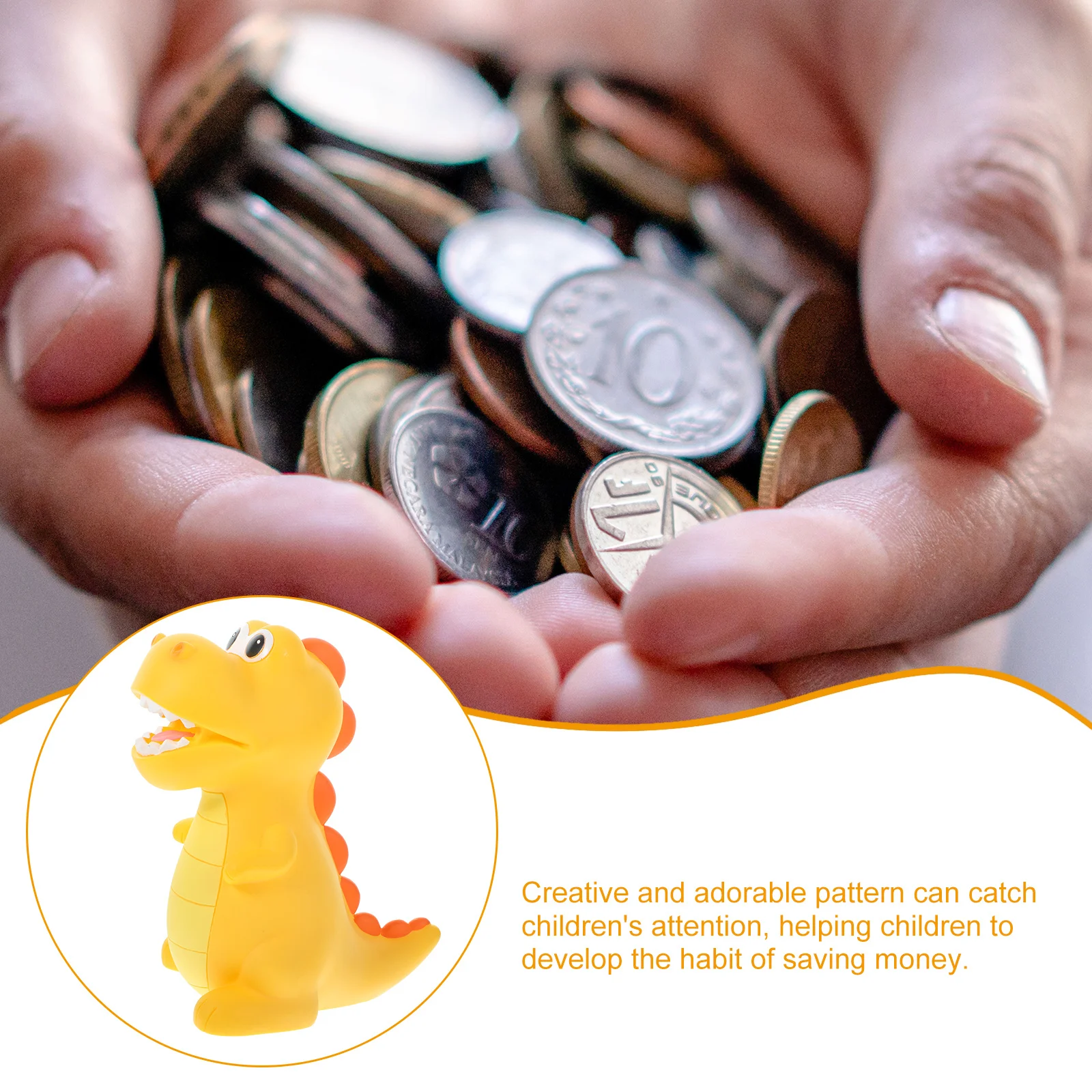 

Dinosaur Piggy Bank Vinyl Shatterproof Cartoon Animal Money Coin Bank Kids Saving Box Desktop Decoration Decorative Saving Pot