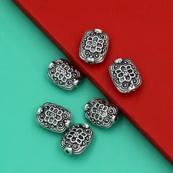 10pcs 13mm Antique Silvery Filigree Flat Alloy Spacer Loose Beads Jewelry Jewelry Making DIY L599