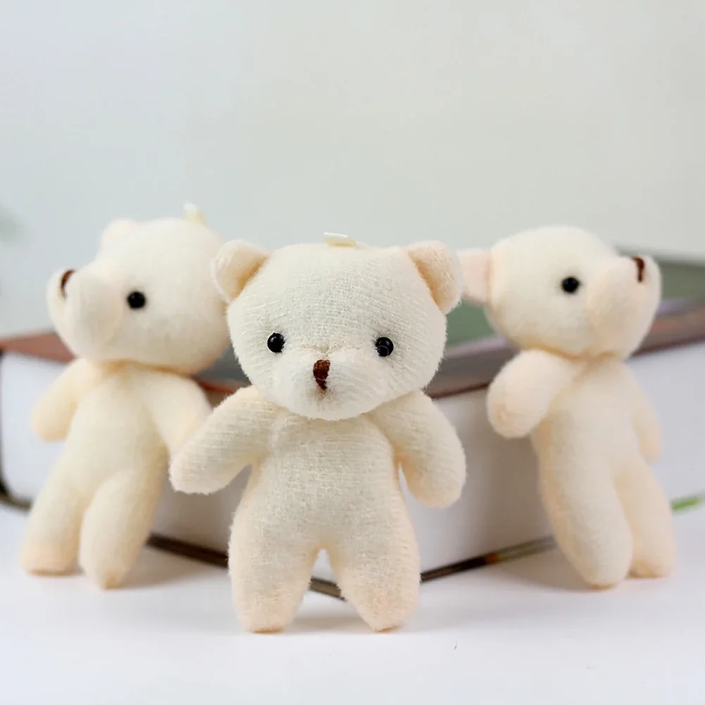 Cute Bear Plush Toys Stuffed Bear Toys Bag Car Key Pendant Kid Girls Toy Birthday Gifts Mini Animal Plush Doll Keychain Key Ring