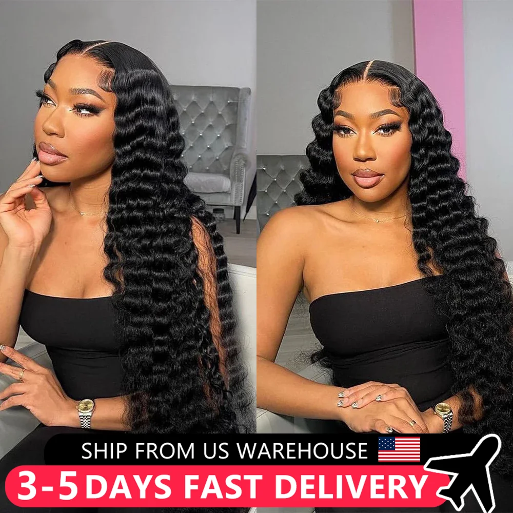 30 34 Inch Deep Wave Lace Front Human Hair Wig 13x4 Brazilian Pre Plucked Wet And Wavy Lace Closure Wig 13x6 Lace Frontal Wigs