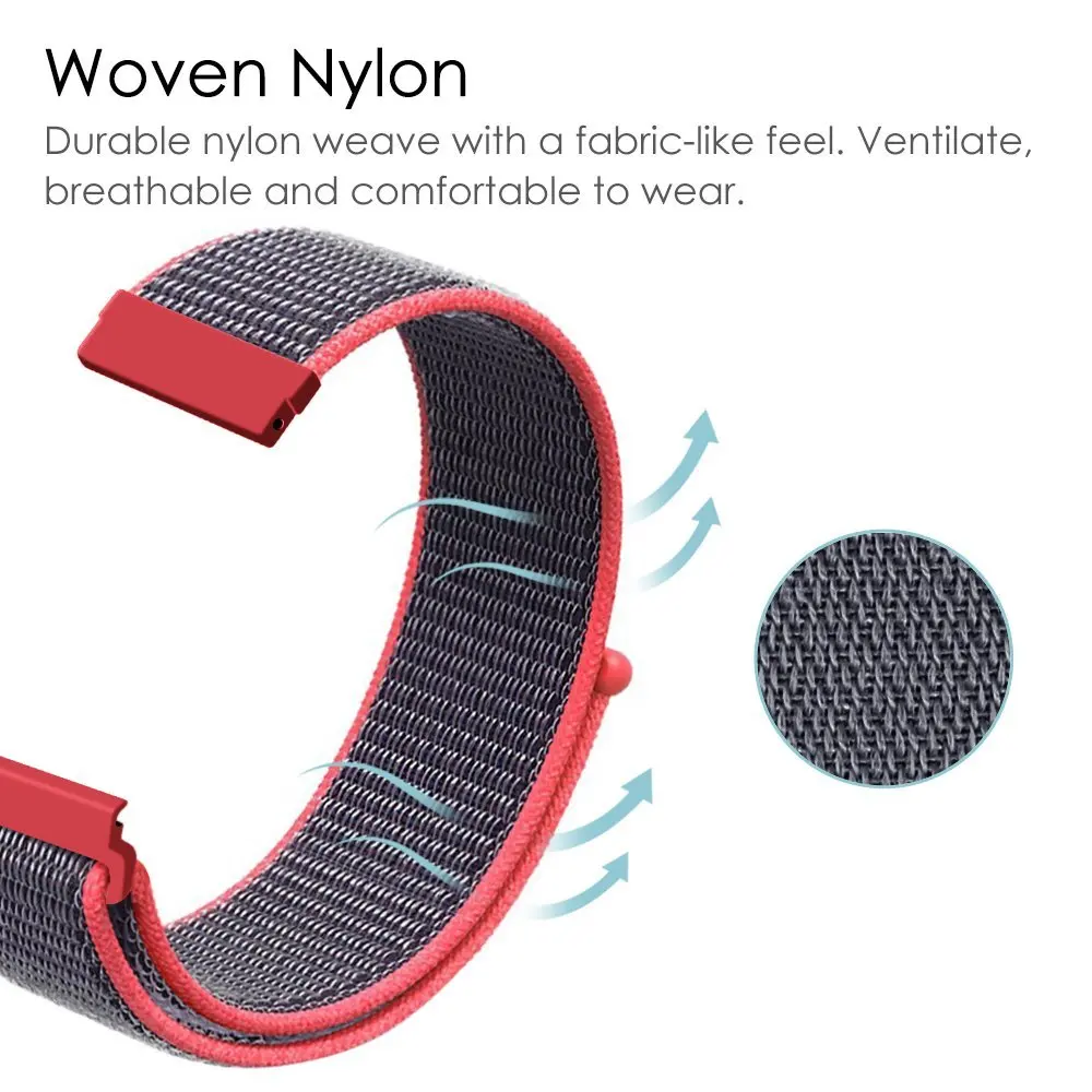 Nylon Loop Straps For Garmin Vivoactive 4 4s 3 Smart Watch Band Women Bracelet For Venu 2/2s SQ Vivomove HR Forerunner 645 245M