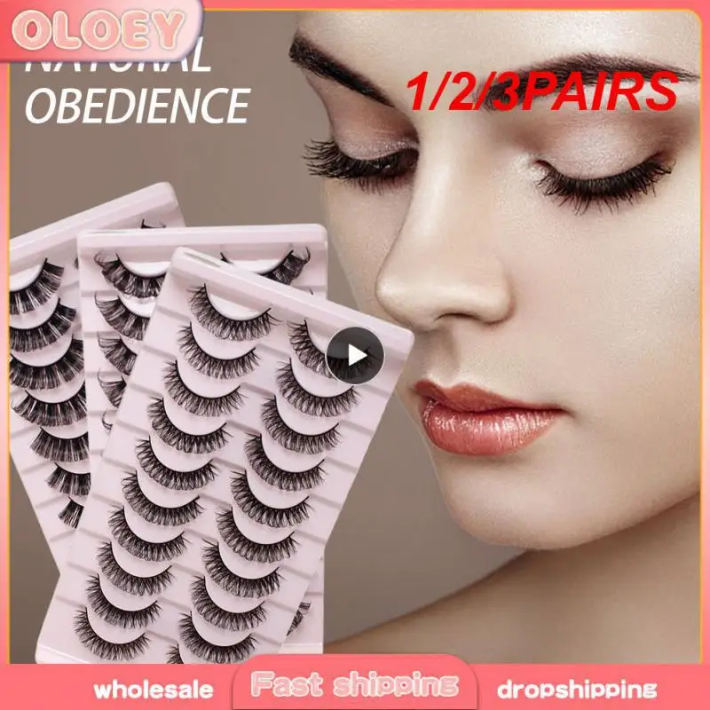 1/2/3PAIRS Makeup Kit Comfortable To Wear Handcrafted Eyelash Extension Easy To Apply 100% Real Mink False Eyelashes