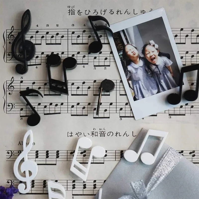 6pcs Set Musical Note Fridge Magnet Refrigerator Magnetic Photo Message Sticker Note Stick Office Home Kitchen Decoration Gift