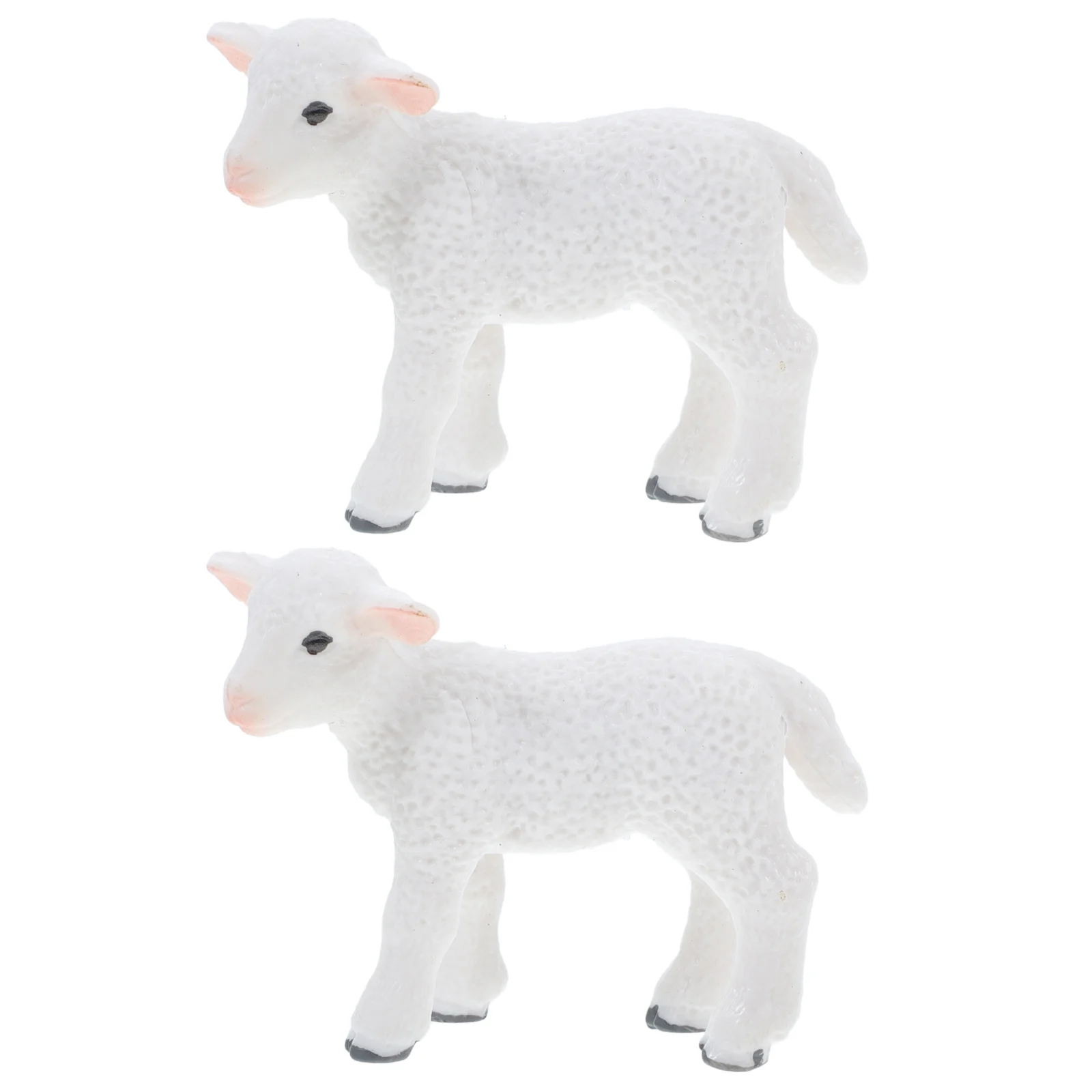 

2pcs Lamb Figurines Cute Plastic Artware for Garden Home Decor Flower Pot Bonsai Pool Landscape Household Adornments Charm