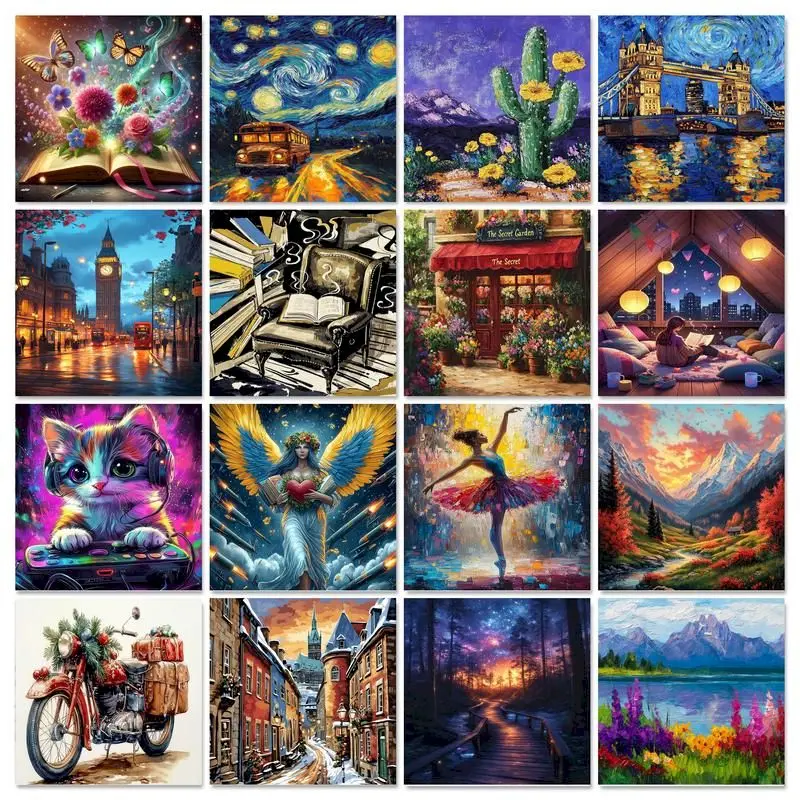 

CHENISTORY Картина по номерам Пейзажный комплект Акриловая краска на холсте 40x50 см Настенное искусство DIY Картина по номерам Мост Украшение дома