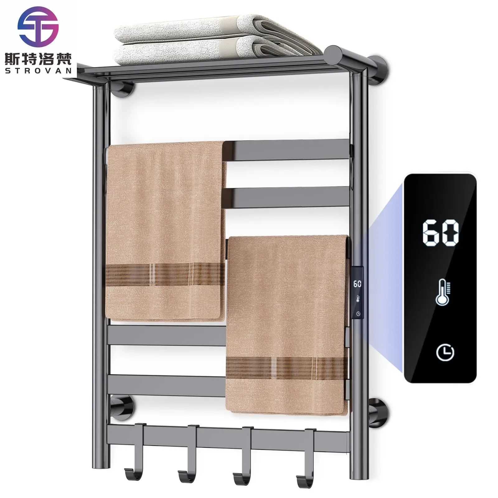 

Smart Bathroom Towel Dryer Heater Rack - Wall-Mounted Space Aluminum Radiator Electric Towel Warmer
