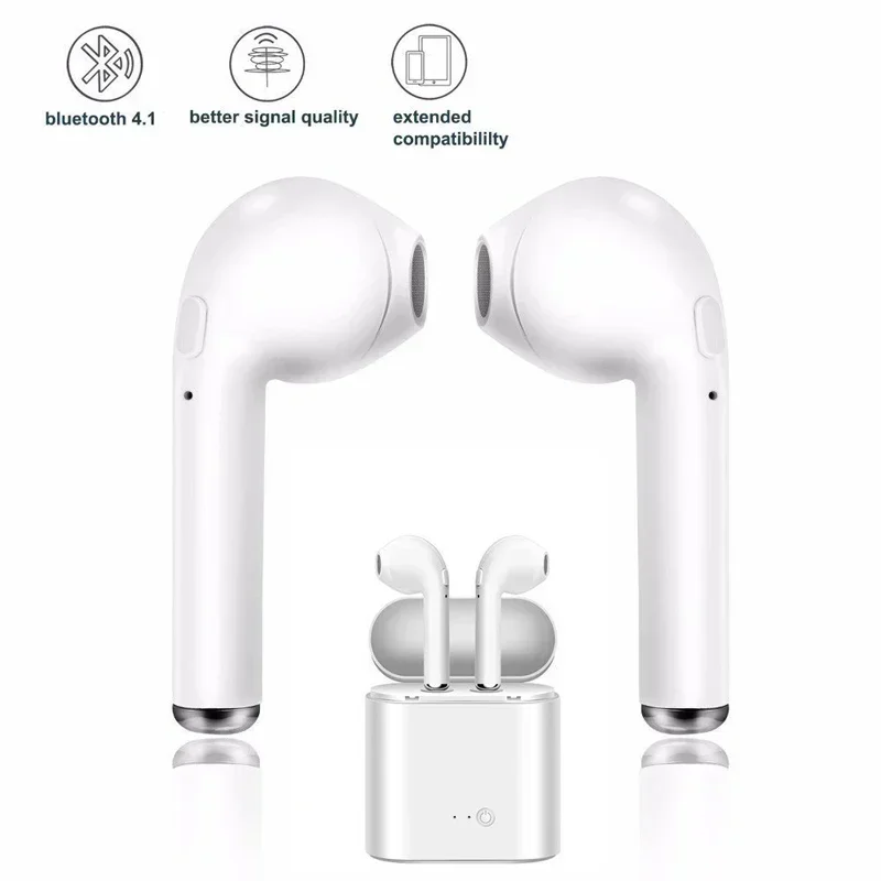 Original i7s TWS Fone Wireless Earphones Bluetooth Headphones with Charging Box Earbuds for Smart Phone Xiaomi Samsung Huawei image 2