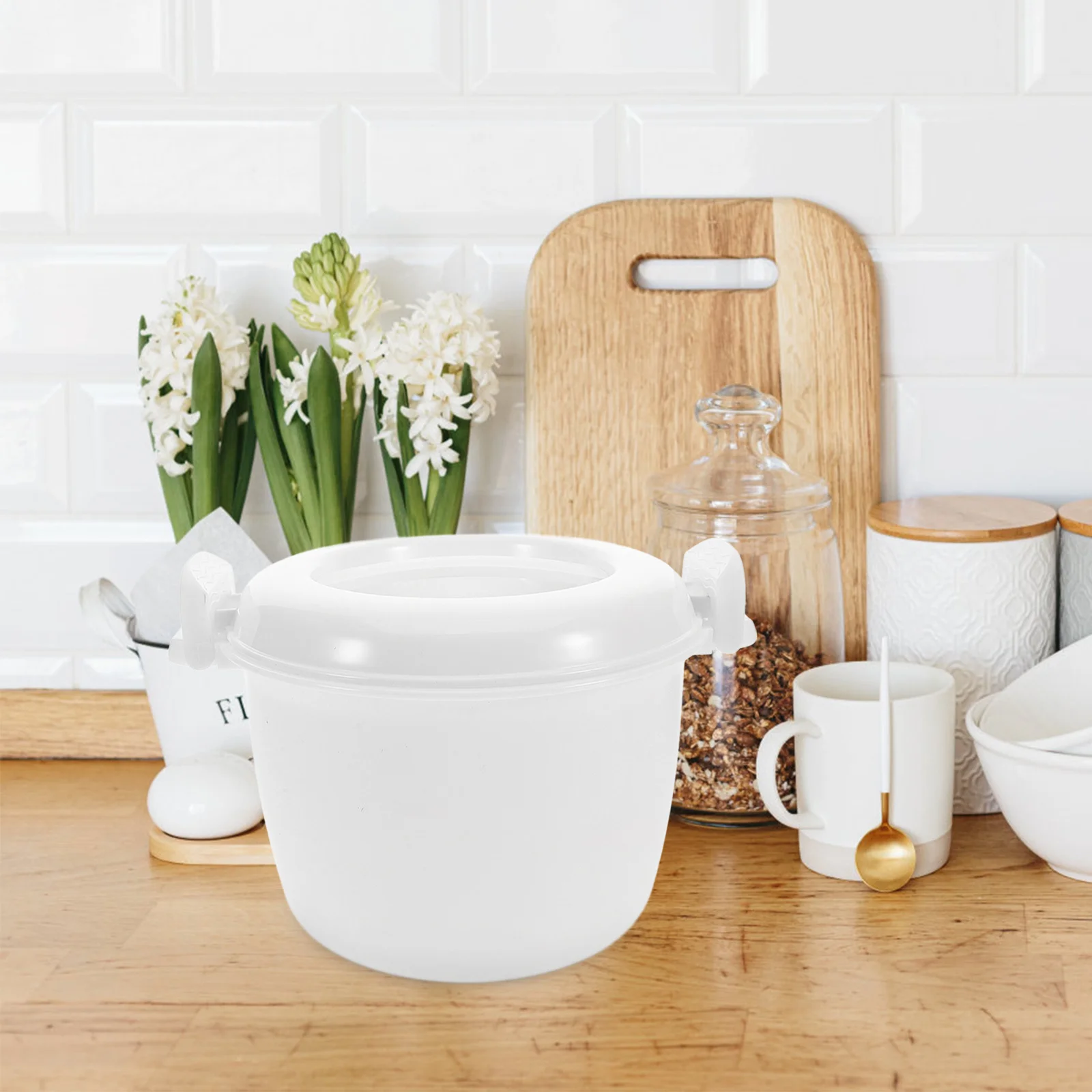 

Микроволновая печь, рисоварка, пластиковая портативная рисоварка с ручкой, чаша для пароварки, коробка для бенто для домашнего офиса, контейнер для еды