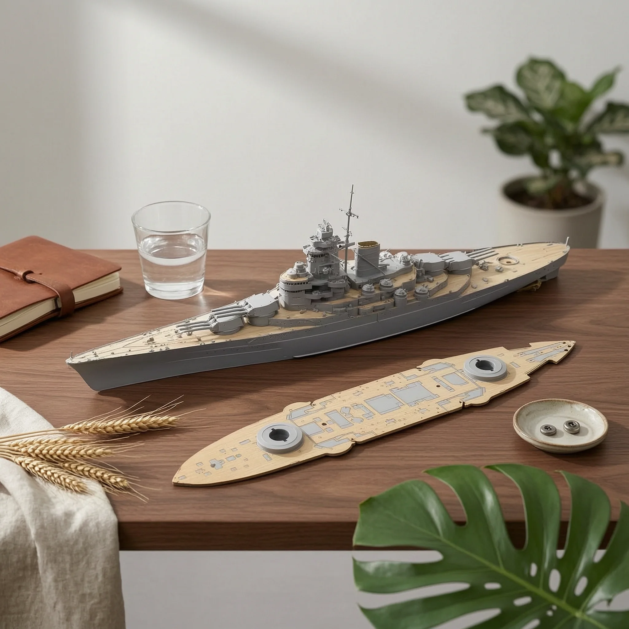 Adhesive Backed Wooden Deck Upgrade Real Wood Model Ship Deck for MERIT 62004 1 350 Scale Build