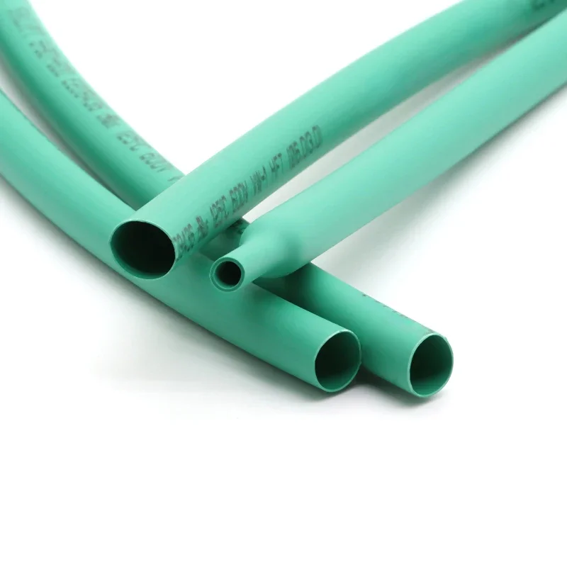 Manchon de câble thermorétractable en polyoléfine, protecteur de câble, vert 2:1, diamètre 0.6 ~ 80mm, 1 m, 2 m, 5 m, 10m