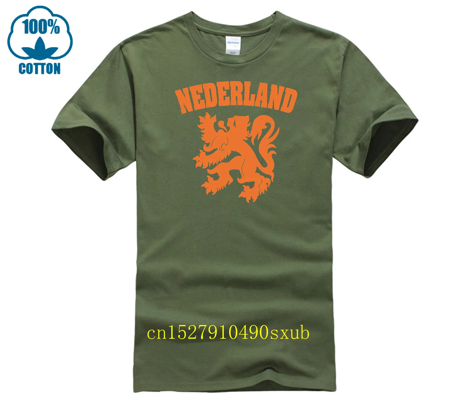 Nederland Netherlands Orange Dutch Lion Soccer 100% Cotton Geek Family Top Tee New Men Summer Tops Casuals T Shirts Hip Hop Tops