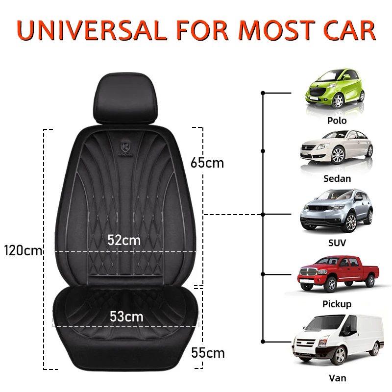 Karcle Heated Car Seat Cover 12-24V Universal Heating Cushion Warmer Car Seat Heater Universal Winter Seat Covers Seat Heater