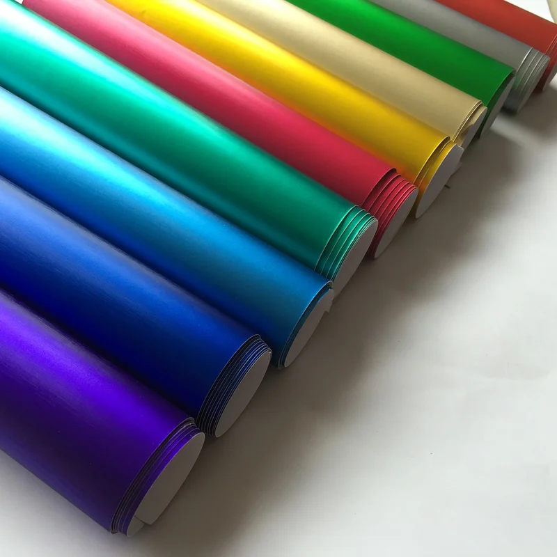 Brushed Matte Vinyl Wrap Roll 1.52*18M Auto Body Color Change Anti Scratch Resistant Decorative Protective Decal Film