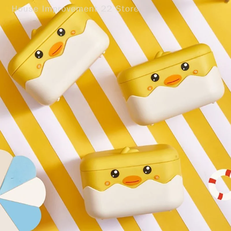 1PC scatola di sapone in plastica a forma di anatra portasapone per cartoni animati portasapone drenabile contenitore per sapone vassoio accessori per il bagno