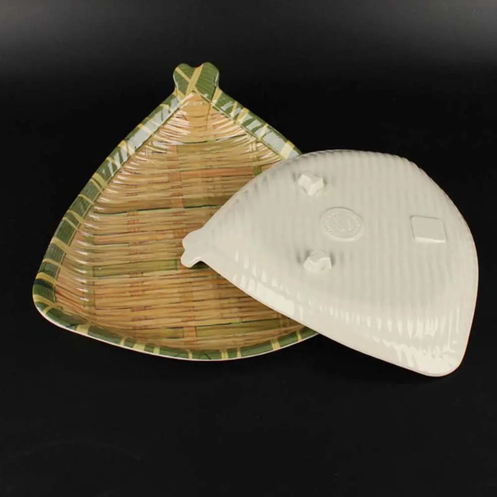 1Pcs Elegant Melamine Bamboo Woven Serving Plate 24x6.4cm Creative Visual Design for Wedding Banquet Party Occasion Plate
