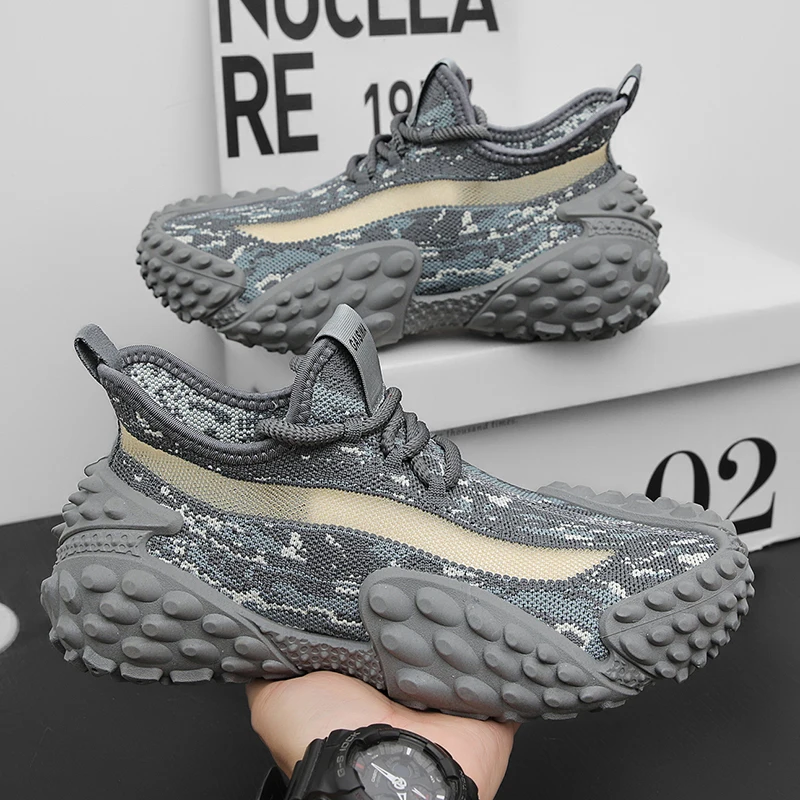 Men Solid Tone Walking Sneakers Mesh Breath Surface Flexible Flat Sole Simple Fashion Outdoor Versatile Sports Shoes