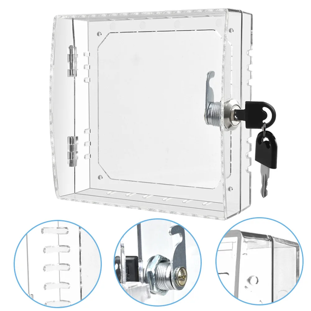 Thermostat Guard Lockable Acrylic Lock Box Cover Thermostat On Wall With 2 Keys Transparent Thermostat Protector Cover