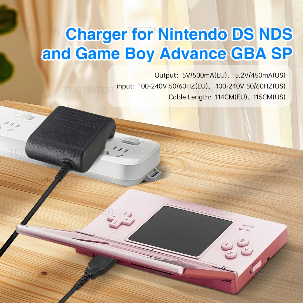 Adaptador de carregador ac para nintendo ds nds gba sp gameboy advance sp cabo de carregamento de fonte de alimentação ue eua plug para acessórios nintendo