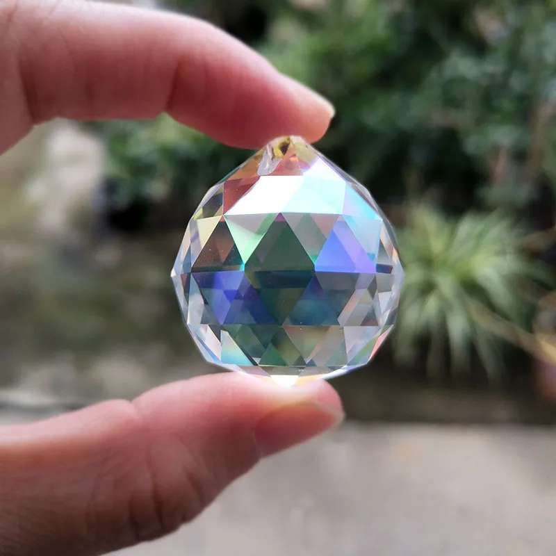 30mm crystal suncather AB color faceted ball prism chandelier part hanging ornaments window garden home decoration rainbow maker