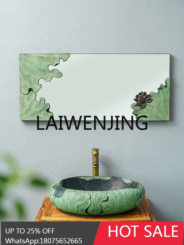 RWJ New Chinese Style Wash Basin Bedroom Bathroom Stickers Half-Length Mirror