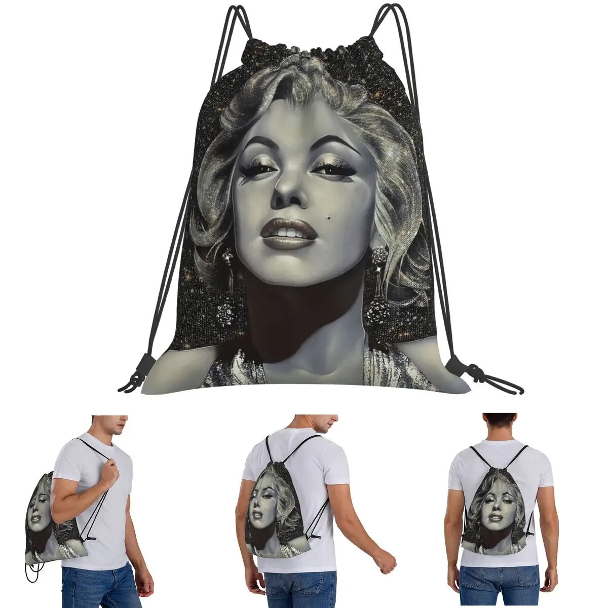 حقائب ظهر مارلين مونرو برباط أنيق وحقائب أحذية وحقائب كتب للمدرسة للرجال والنساء