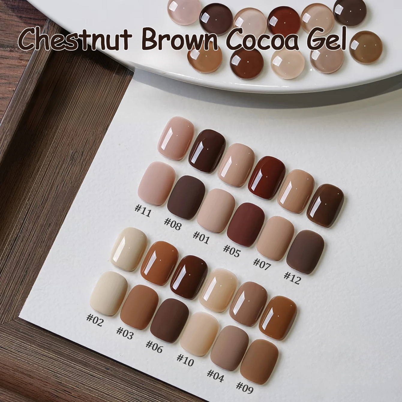 1 Uds TC 2025 blanqueamiento Maillard caramelo café castaño cacao marrón suministros para decoración de uñas otoño té de la leche marrón esmalte de uñas de Gel