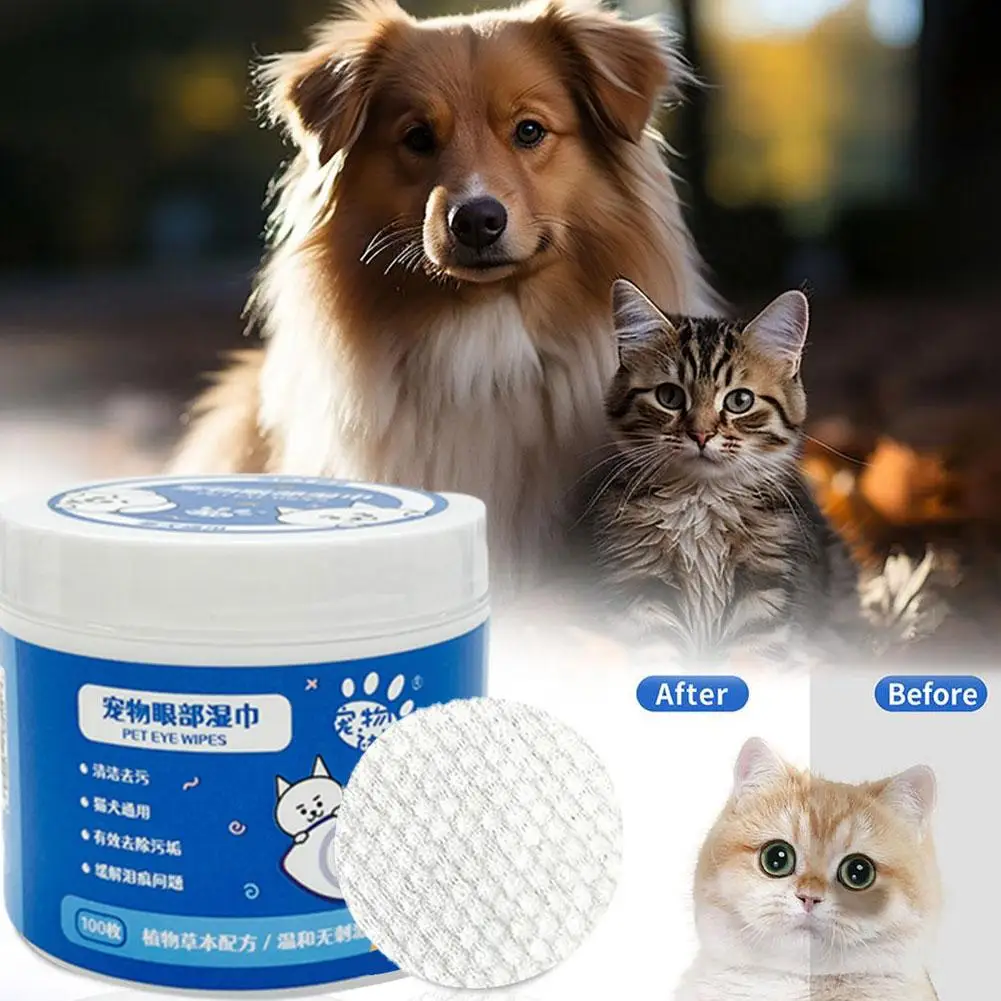 Pet Eye Cleaning Wipes Disposable Convenient Cat Dog Care Ear Removal Ear Deodorizing Tissue Mite Cleaning Ear Cleaning Wax L2Y0