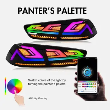 適用於三菱藍瑟和EVO X 2008-2020的LED RGB尾燈總成,搭配彩色日間行車燈和燻黑透鏡後燈 6 最佳銷售 三菱藍瑟尾燈罩 - №1