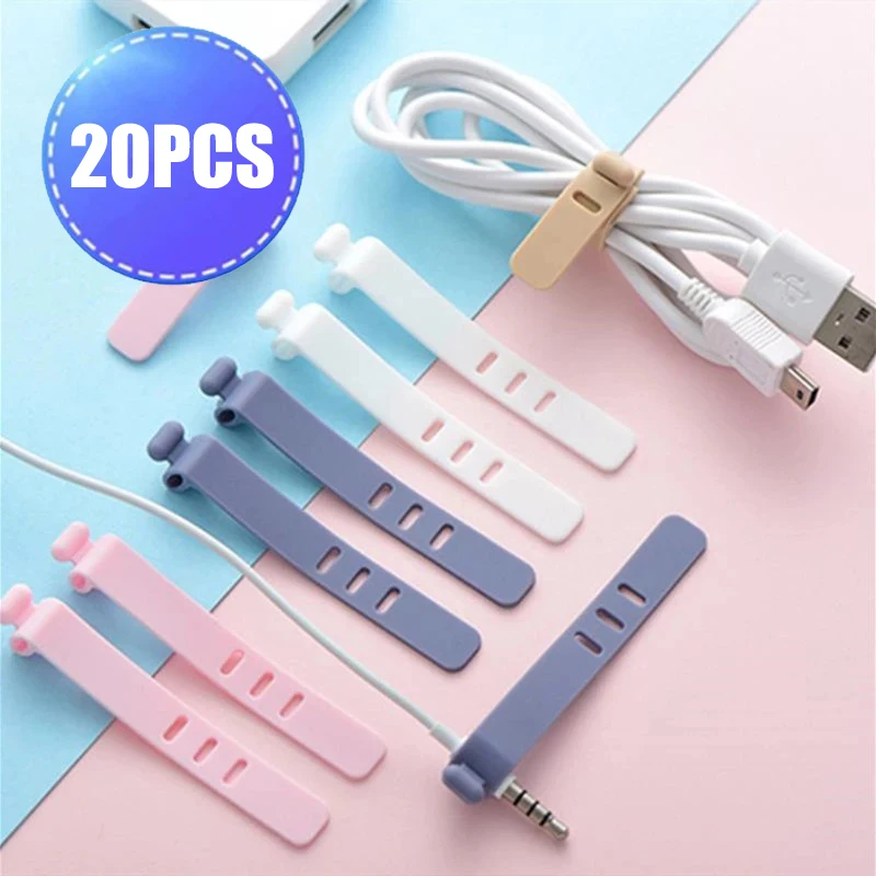 

3 Hole Silicone Headphone Cable Winder Organizer USB Data Cord Earphone MP4 Wire Wrapped Charging Line Storage Holder Clips