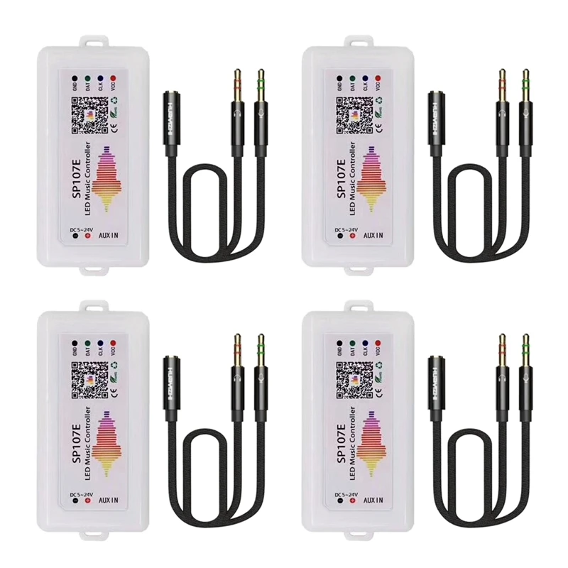 

4X WIFI RGB SP107E Pixel IC SPI Music Bluetooth Controller For WS2812 SK6812 SK9822 RGBW APA102 LPD8806 Strip DC5-24V