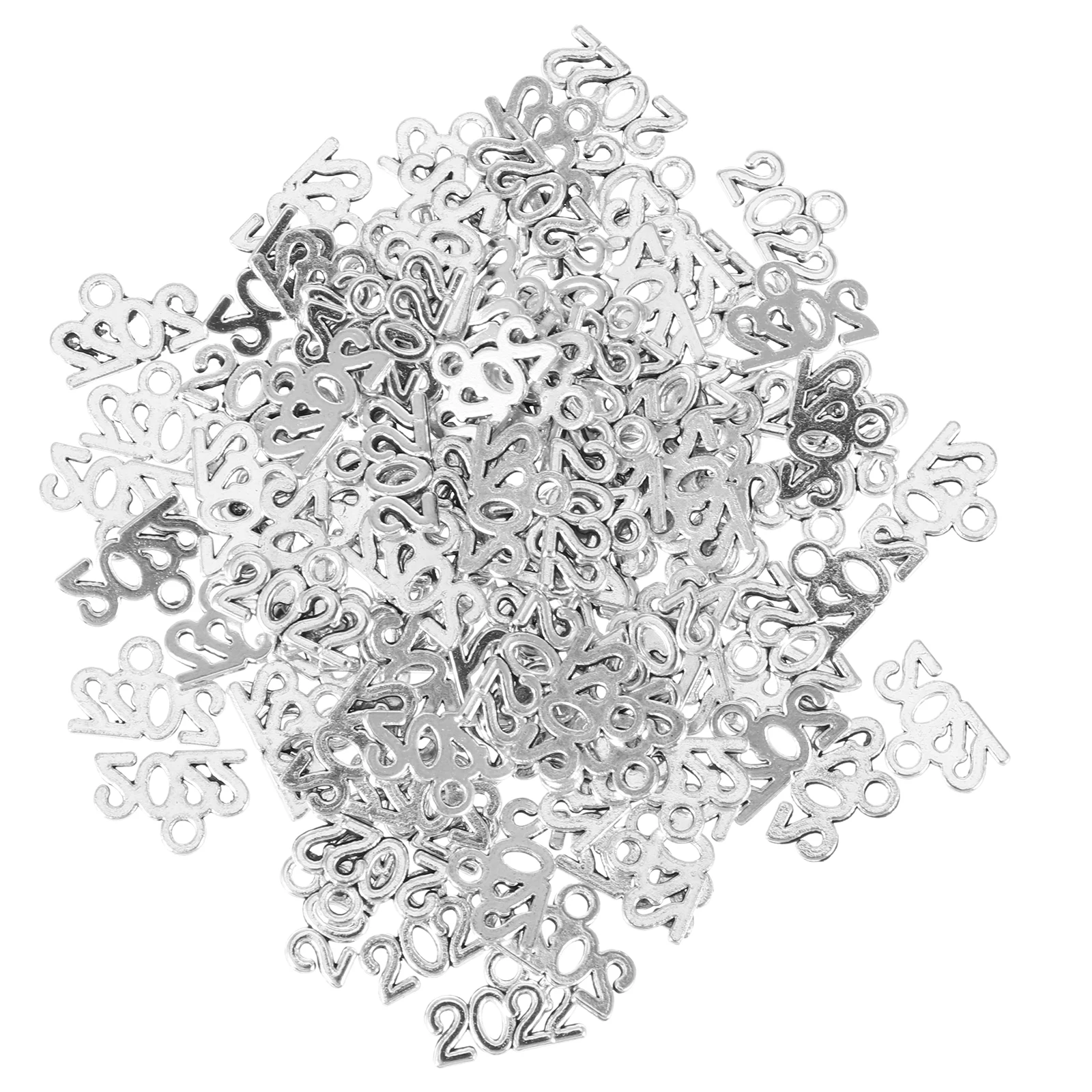 

100 pcs Digital Alloy Number Pendants Jewelry Accessories for DIY Bracelet Necklace Charms Year Souvenir Gifts Craft Projects