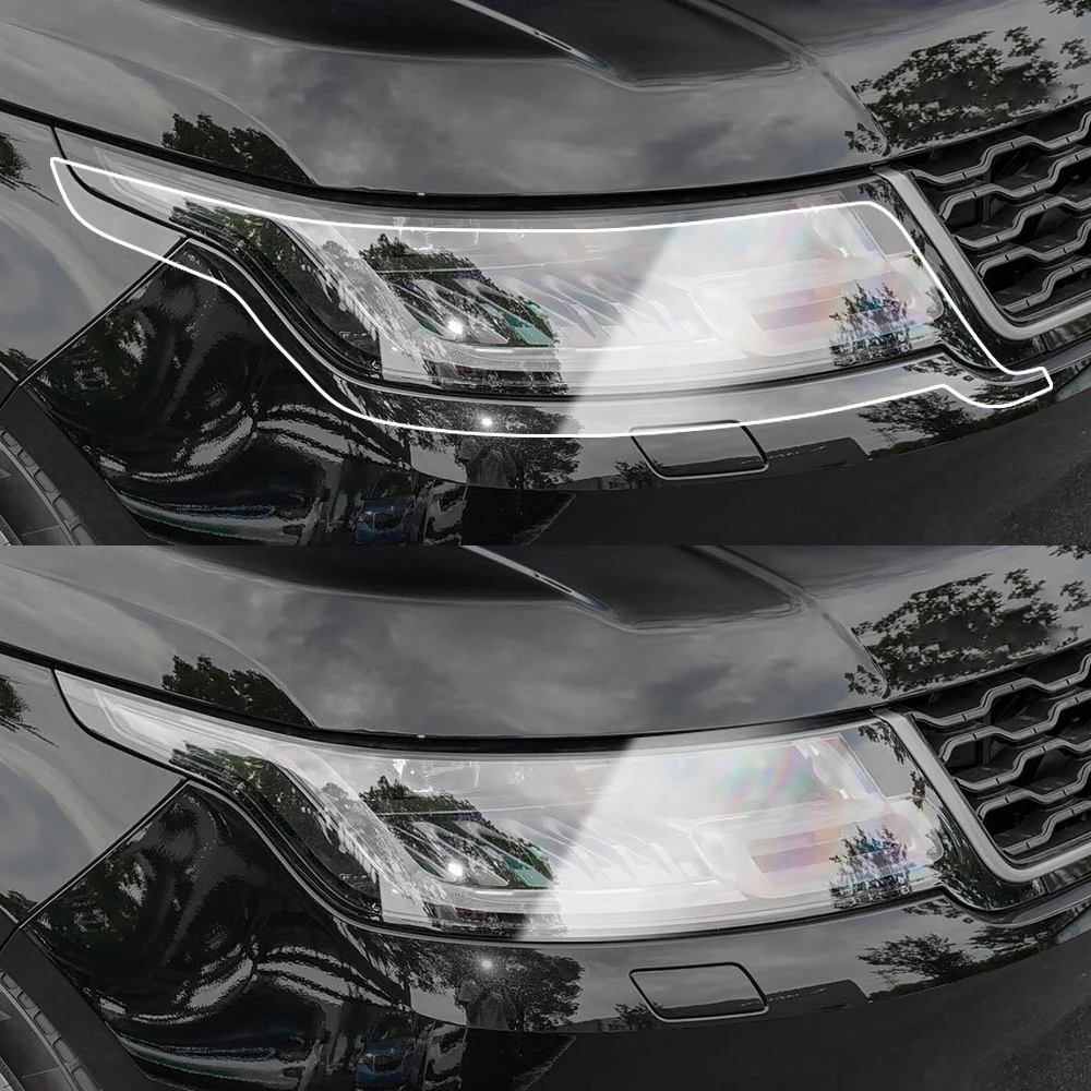 For Range Rover Sport L46 L494 High Gloss Smoke Black Pre-Cut Headlight Protection Film TPU PPF Kit Anti-Scratch Vinyl Wrap view 3