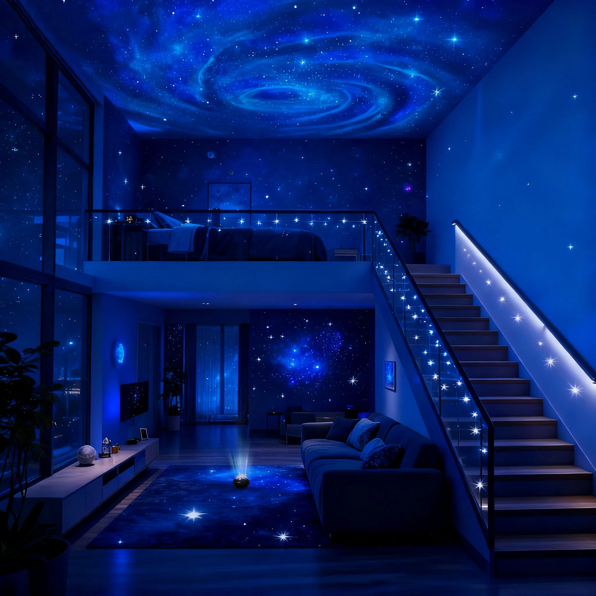 Proyector LED de cielo estrellado de galaxia, luz nocturna USB, dormitorio, fiesta, Navidad, luces decorativas de ambiente de boda.