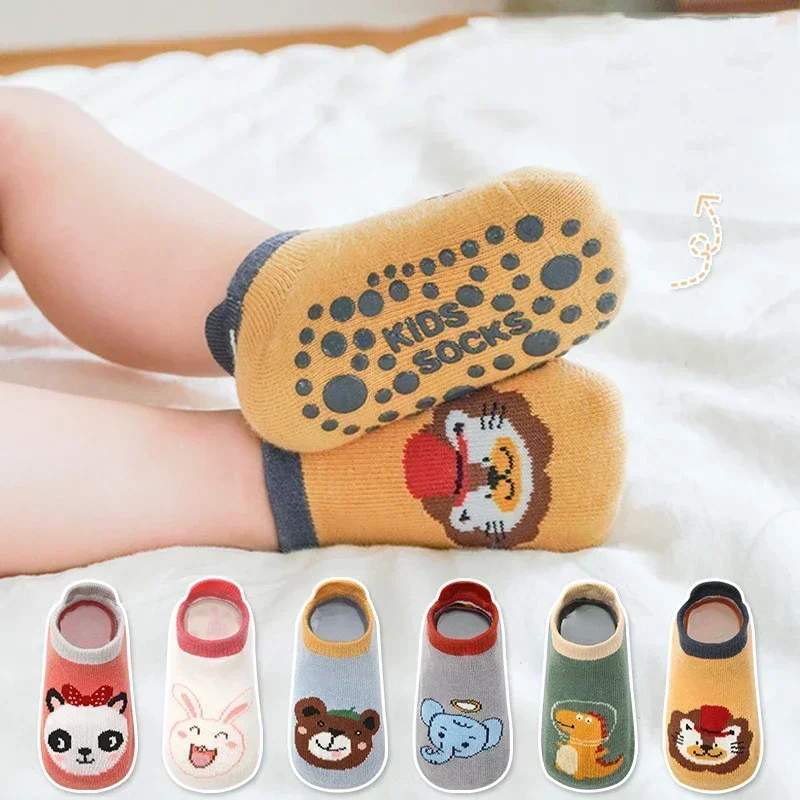 New Baby Cotton Socks Cute Cartoon Animal Pattern Comfy Breathable Baby Non-slip Kids Floor Socks