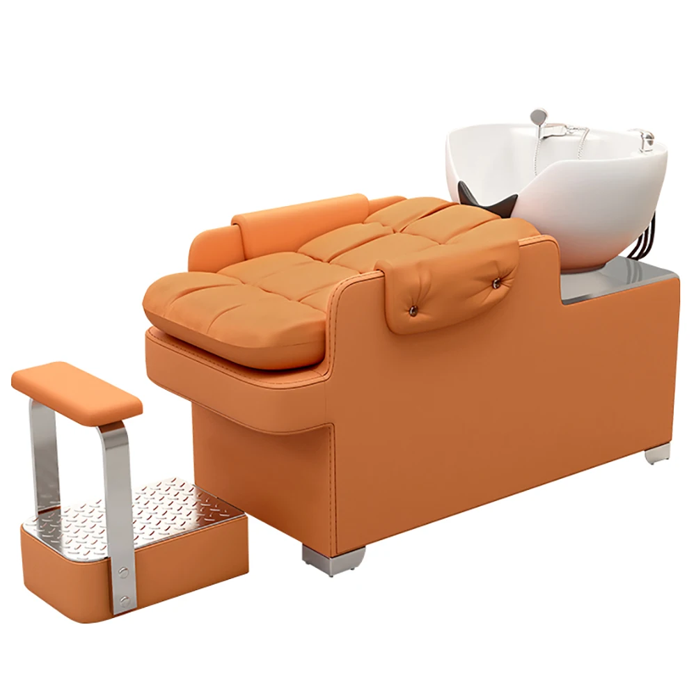 Luxury Unique Shampoo Bed Fashion Nordic Simple Ergonomic Shampoo Recliner Modern Nordic Cadeira De Barbearia Salon Furniture