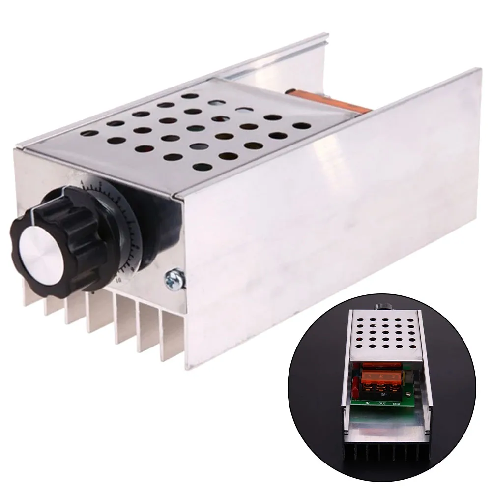 6000W High Power Silicon Controlled Electronic Voltage Regulator Dimming Speeding Regulating Temperature With Shell