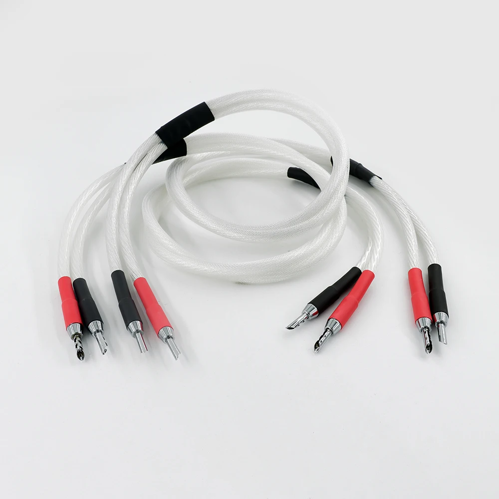 ピュアシルバースピーカーケーブル,ハイエンドオーディオアンプ,Yプラグ,バナナ,アップグレード,新品,5 ncc,99.997%