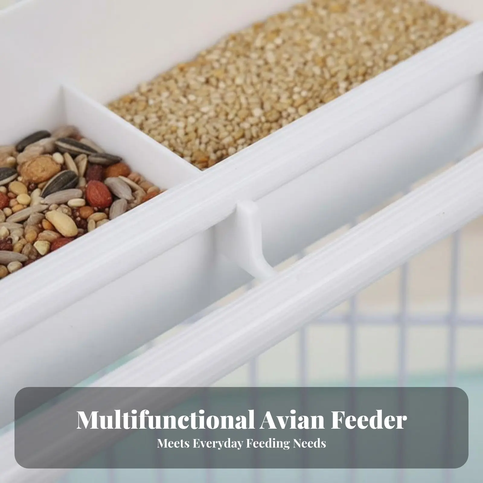 Two-Compartmentcompartment Nourishmenting Box Hanging Type Avian Food Trough Easy Installation Unified-Piece Design