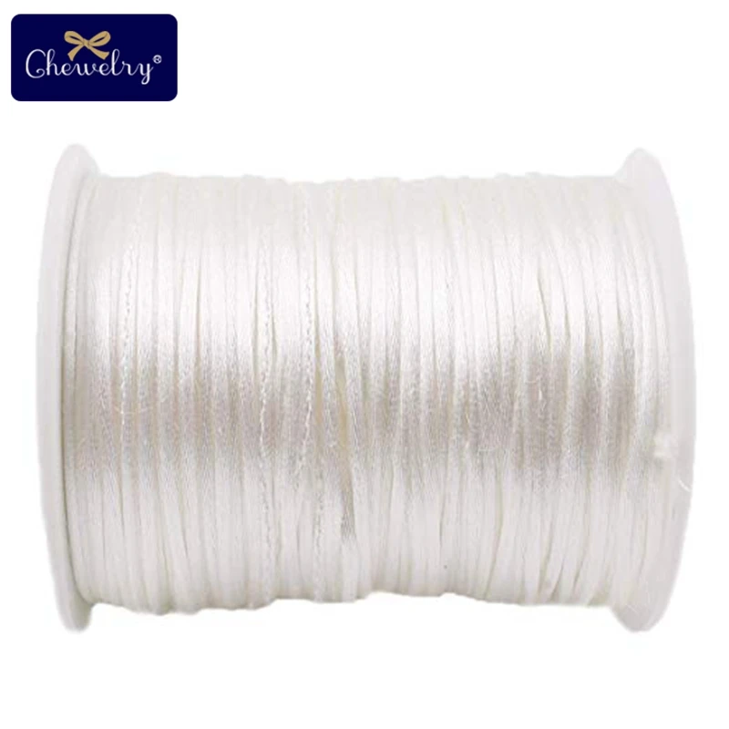 Lassen Sie uns 1pc 1mm 80m Satin Seide Seil Nylons chnur bunte Baby Beißring Zubehör Beiß kette Halskette Rattail Schnur DIY Werkzeug Spielzeug machen – Detail 16