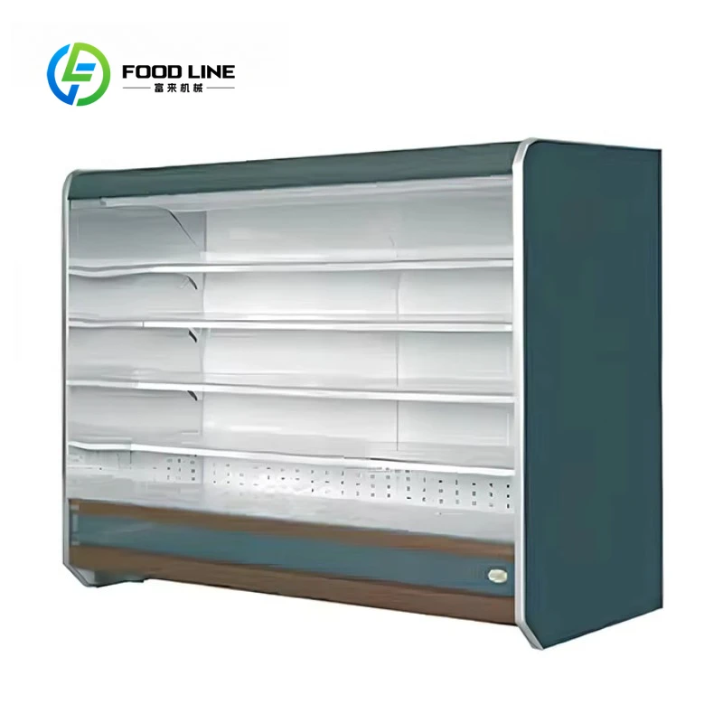 Customized Commercial Supermarket Multideck Air Curtain Open Display Chiller Refrigerator Fruits Beverages Food Grade